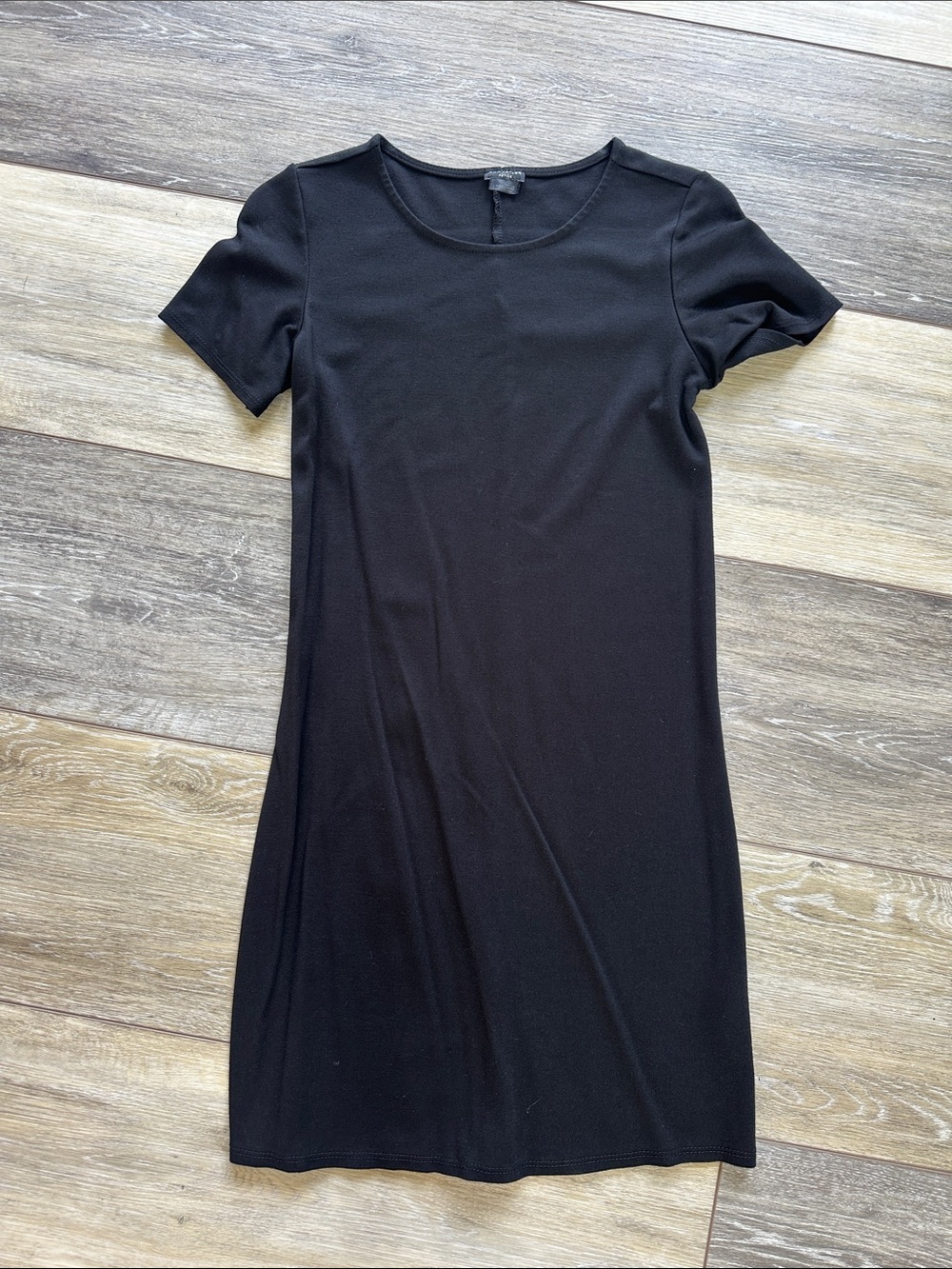 Ann Taylor Black Short-Sleeve Mini Dress